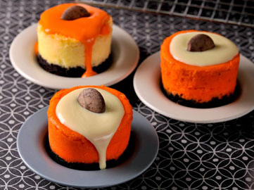 Black Bottom Orange Cheesecakes
