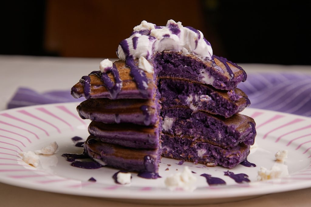 Ube Cream Cheese Hotcakes